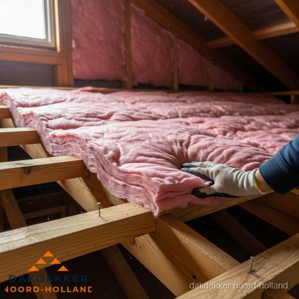 Dakisolatie met glaswol op zolder in Noord-Holland